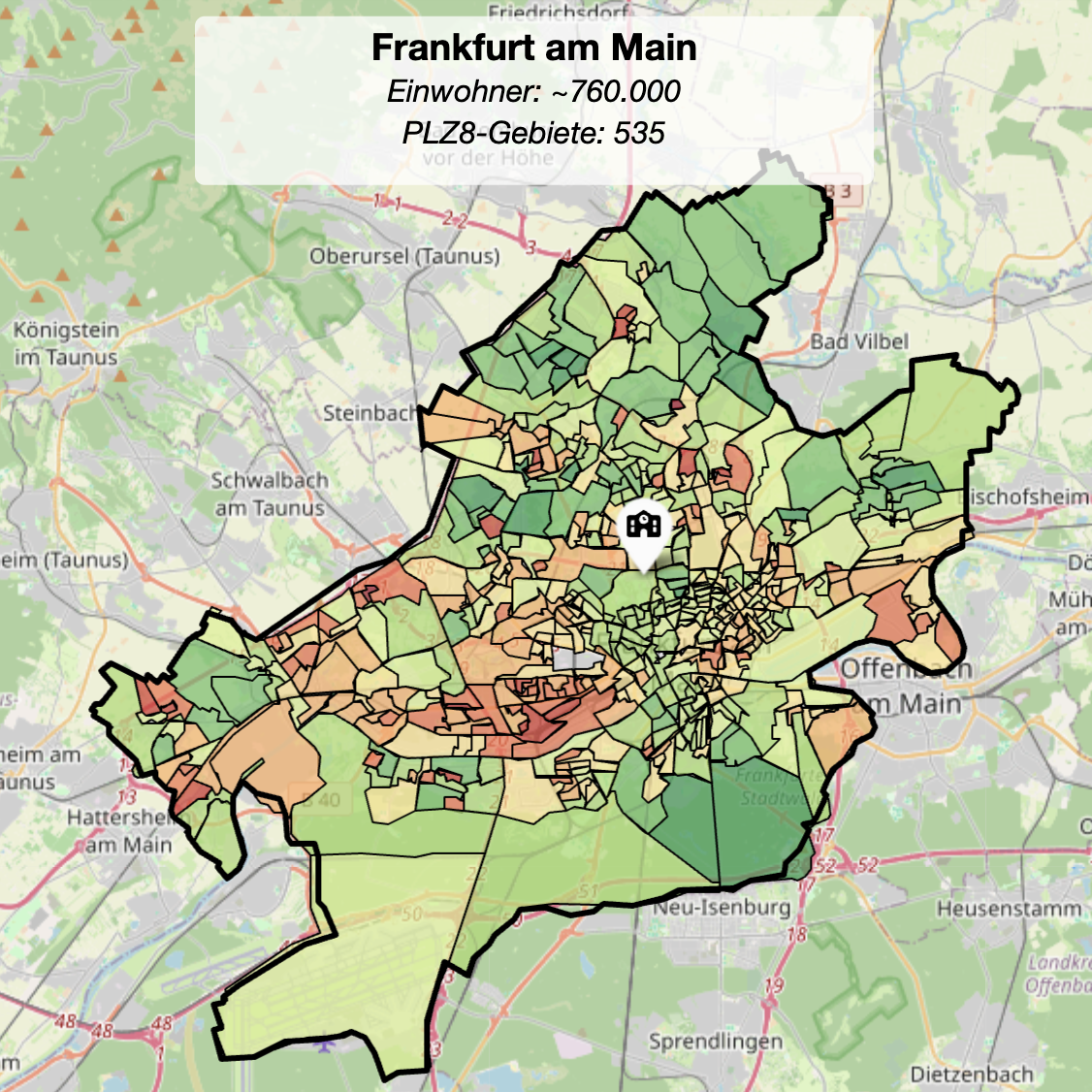 ALSO-App Vorschau. Karte Frankfurt